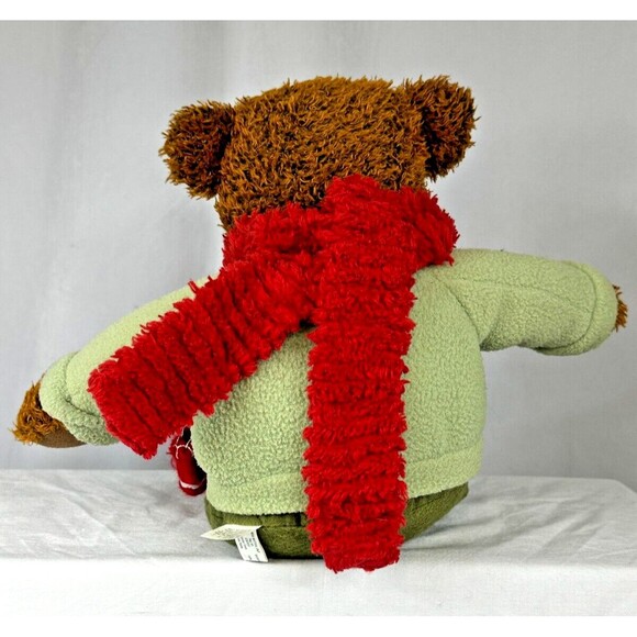 VINTAGE Hallmark 2002 Brown Teddy Bear w Red Mittens 12” Plush Christmas Winter - Picture 4 of 11
